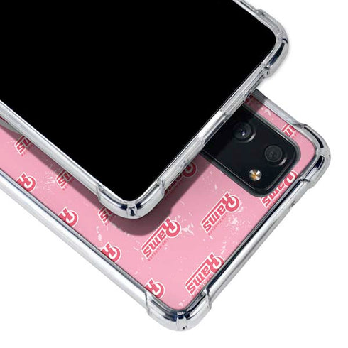 NFL Los Angeles Rams Pink Logo Blast Galaxy S20 FE Clear Case